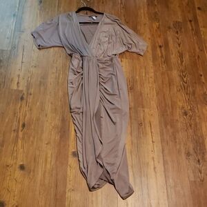Elegant Taupe Maxi Dress